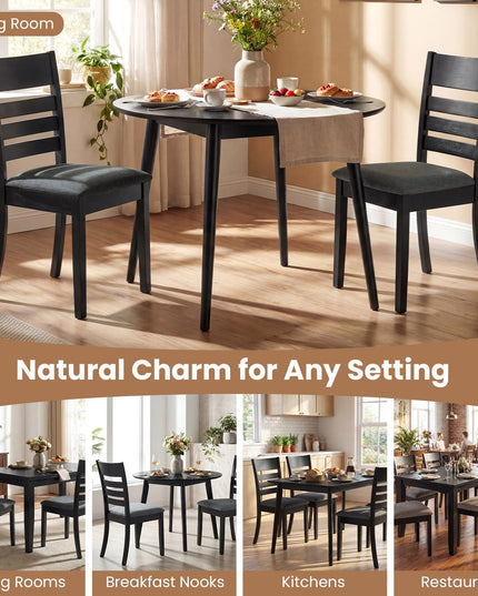 Giantex Wooden Upholstered Kitchen Chair w/Rubber Wood Frame (2/4)