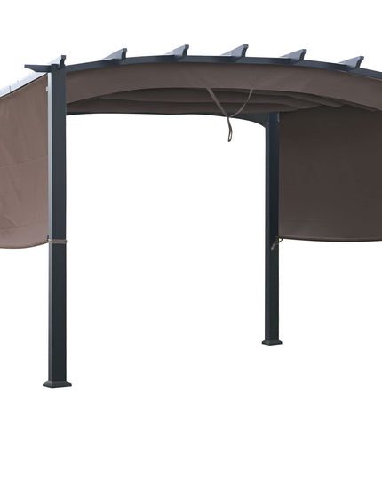 Outdoor Retractable Pergola 10' x 10', Metal Patio Gazebo Pergola