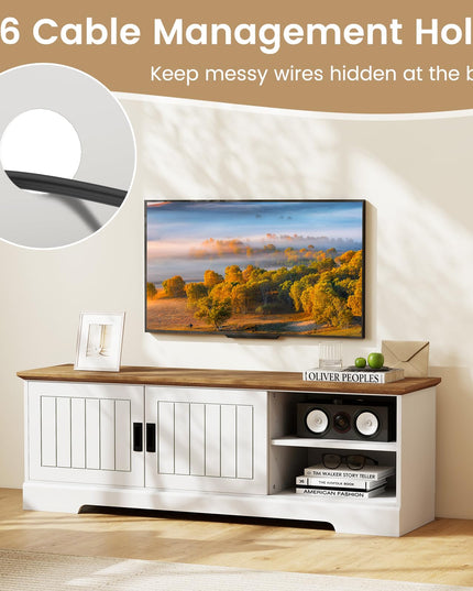 Giantex Farmhouse TV Stand for TVs up to 65" for Living Room