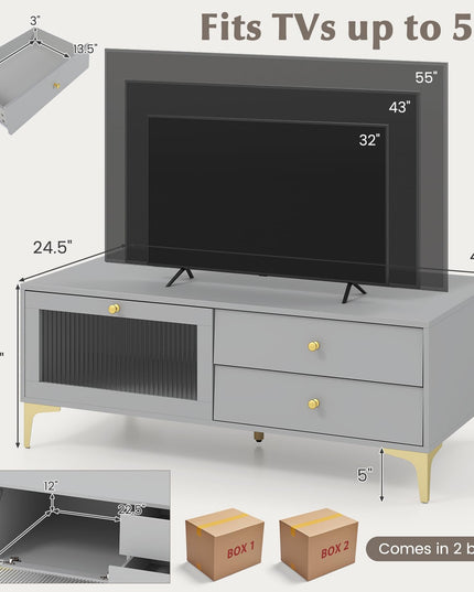 Giantex TV Stand for TVs up to 55”, Entertainment Center with Storage Drawers