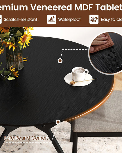 Table à manger pliante Giantex pour 4-6 personnes, ronde 47", avec abattants