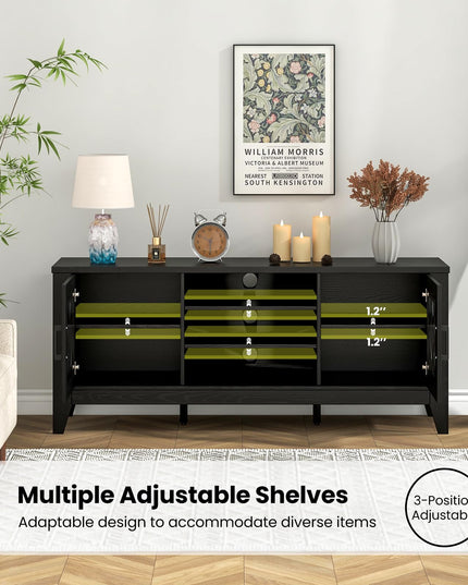 Giantex TV Stand for TVs up to 65”, Entertainment Center with 3-Position Adjustable Shelves