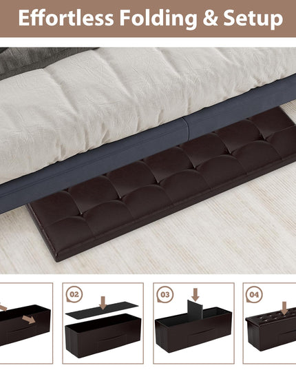 Giantex 43 Inches Folding Storage Ottoman Bench for Living Room
