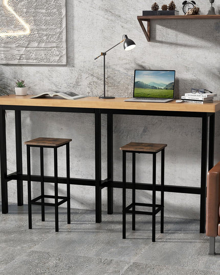 Giantex Industrial Bar Stools Set of 4, 28" Backless Counter Height Bar Stools, Kitchen Island Stools with Footrest
