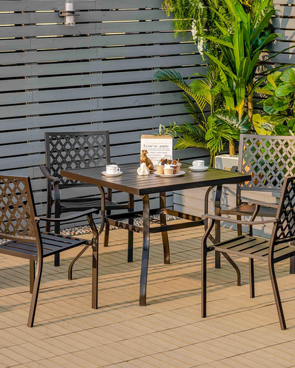 Giantex Patio Dining Chairs, Outdoor Stackable Metal Chair