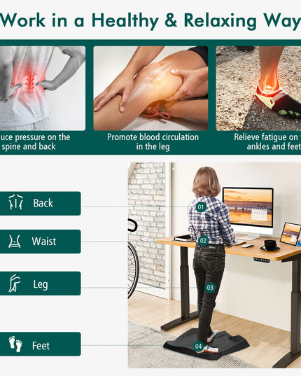 Giantex Anti Fatigue Mat, Not-Flat Standing Mat w/ Foot Massage Points Diverse Terrain & Beveled Edges