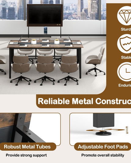 Table de conférence Giantex de 1,8 m pour 6 à 8 personnes pour le bureau