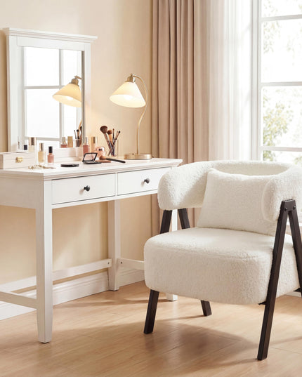 Fauteuil d'appoint en forme de tonneau Giantex avec revêtement en fausse fourrure de lapin (1/2)