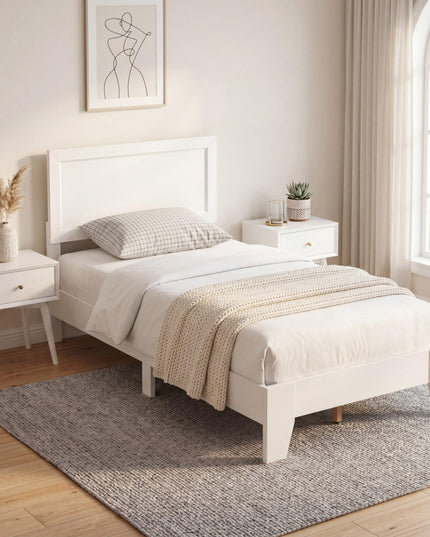 GIANTEX Twin/ Full/Queen Size Wooden Bed Frame with Heavy Duty Mattress Foundation