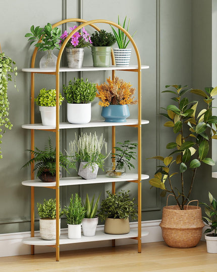 Giantex 4-Tier Modern Arched Bookshelf with Sturdy Metal Frame