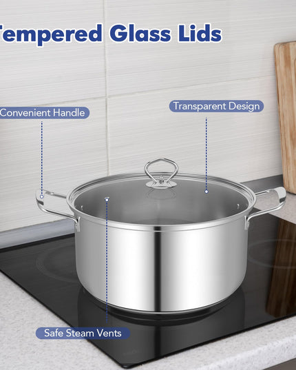 Giantex 12-Pcs Pots and Pans Set Non Stick, Non-toxic Kitchen Set w/Tempered Glass Lids & Stay-Cool Handles