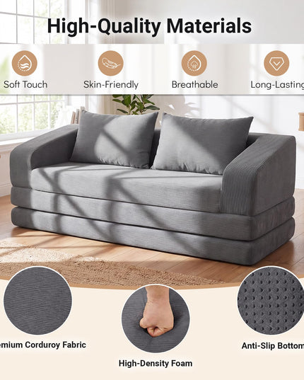 GIANTEX 61" Folding Sofa Bed | 2 in 1 Convertible Futon Couch