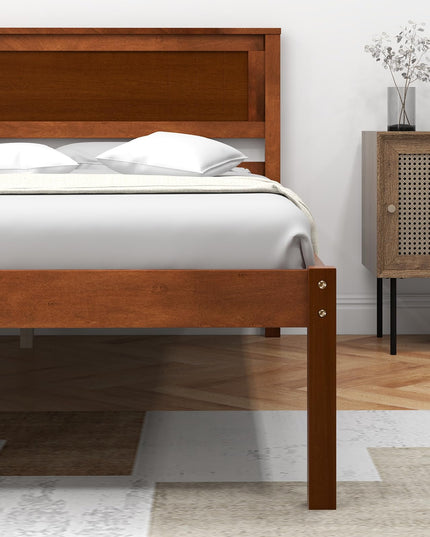 Giantex Wood Full Platform Bed with Headboard