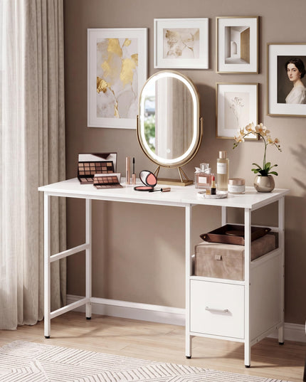 Giantex White Computer Desk w/Open Shelf and Storage Drawer
