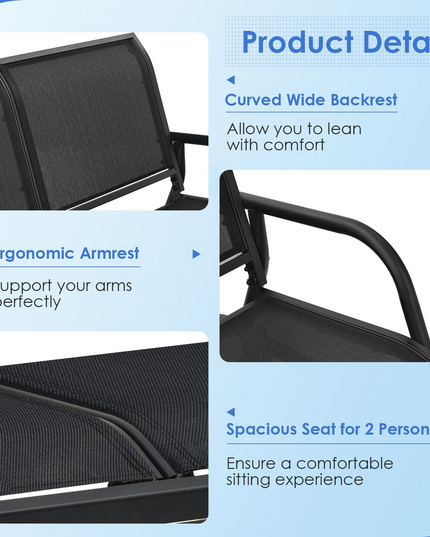 Giantex Swing Glider Chair 48 Inch with Spacious Space