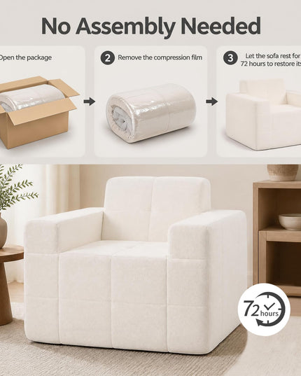 GIANTEX Boneless Single Sofa Chair with Terry Cloth Upholstery