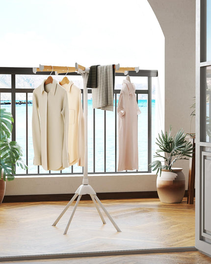 Giantex Foldable Laundry Drying Rack with 8 Bamboo Hanging Rods & 40 Hanger Slots