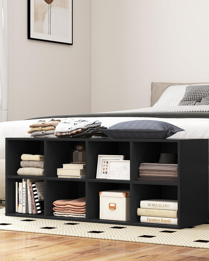Giantex Shoe Bench 8 Cubes, 40" Entryway Bench with Storage