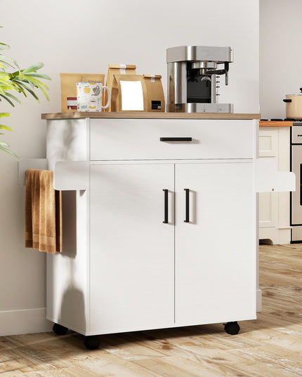 Giantex 41.5" W Rolling Kitchen Island with Storage