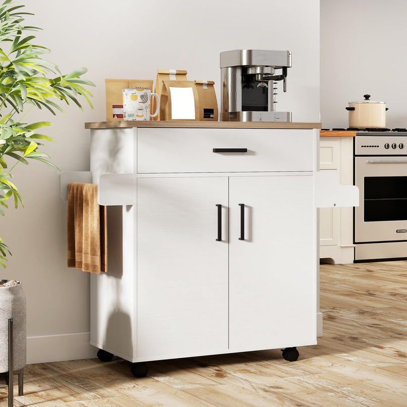 Îlot de cuisine roulant Giantex 41,5" de large avec rangement