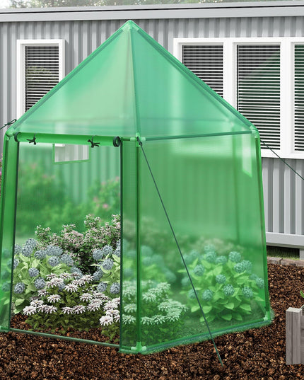 Giantex Portable Walk in Outdoor Hot House Tent with Heavy-Duty Metal Frame & All-Weather PE Cover