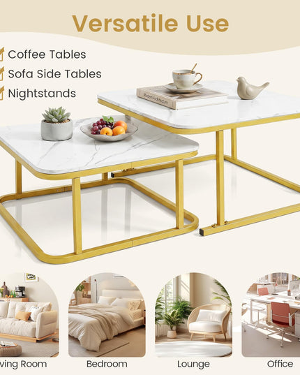 Giantex Nesting Coffee Table Set of 2 for Living Room