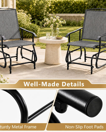 GIANTEX Patio Gliding Chair w/Metal Frame (1/2)
