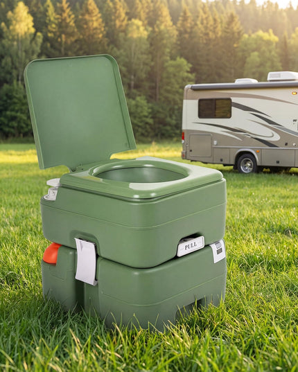 Giantex Portable Toilet with Level Indicator and 5.8 Gal Detachable Waste Tank