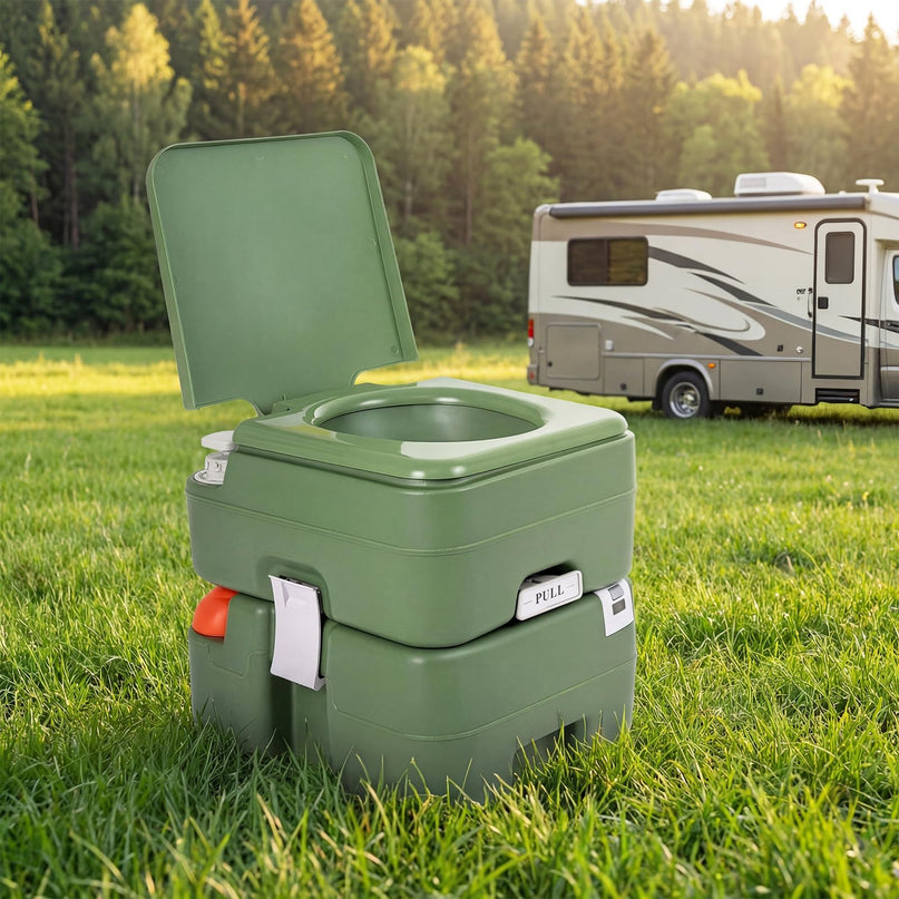 Giantex Portable Toilet with Level Indicator and 5.8 Gal Detachable Waste Tank