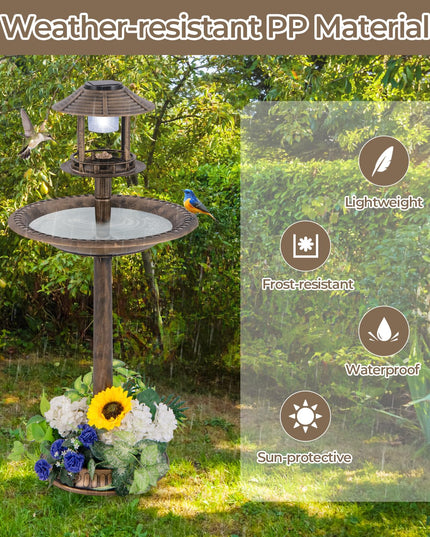 Giantex 42 inch Bird Bath Solar Lighted