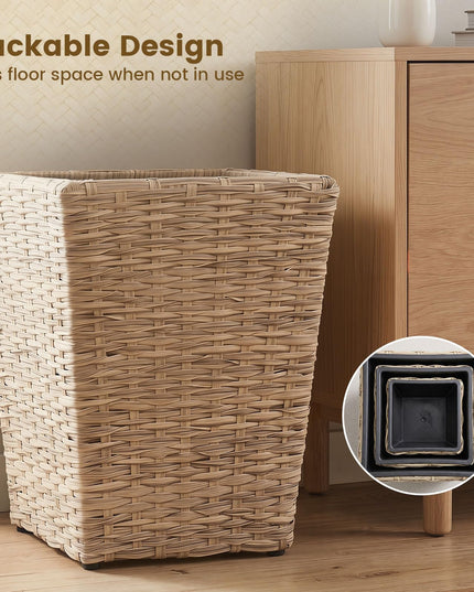 Giantex 3-Piece Rattan Planter Box Kit for Indoor & Outdoor Plants