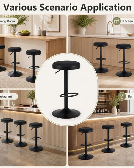 GIANTEX Modern Swivel Adjustable Height Bar Stools Set of 2/4