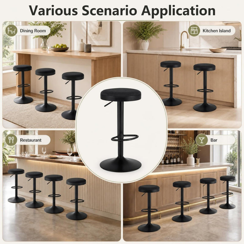 GIANTEX Modern Swivel Adjustable Height Bar Stools Set of 2/4