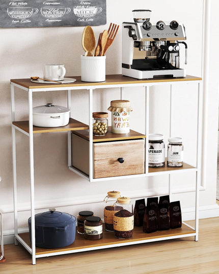 Table console étroite Giantex de 40 pouces avec étagères de rangement ouvertes et tiroir amovible