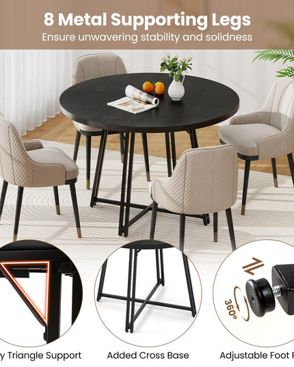 Giantex Table à Manger Ronde 47" pour 4 à 6 Personnes