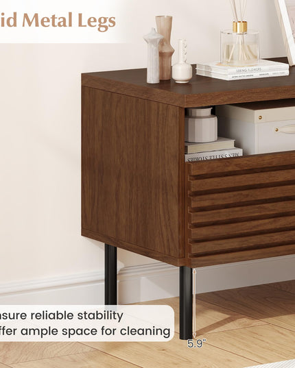 Meuble TV Giantex moderne de style Mid-Century pour téléviseur 40 pouces pour chambre à coucher