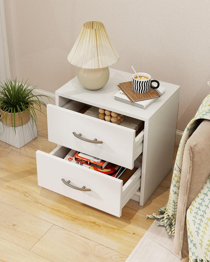 Giantex Nightstand with 2 Drawers, Modern Night Stand with Storage Drawers, Compact Floor Sofa Side Table for Small Spaces