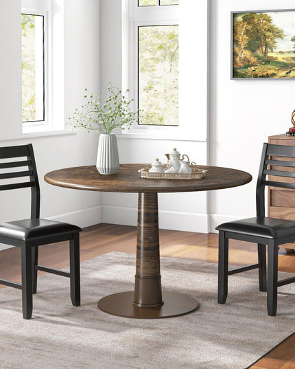 Giantex Dining Chairs Black, Faux Leather Upholstered Kitchen Chairs w/Padded Seat & Ladder Back