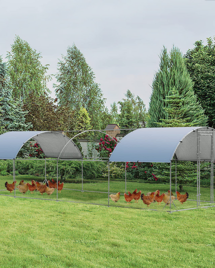 Giantex Large Metal Chicken Coop, Dome Shaped Poultry Cage Hen Run House Rabbits Habitat for Backyard Farm Outdoor