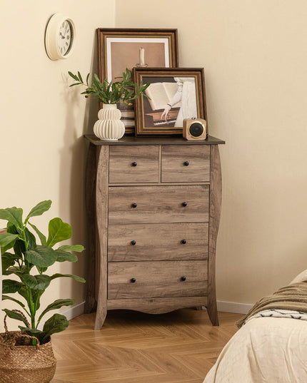 Giantex Storage Cabinet with Foldable & Detachable Fabric Drawers, Anti-Tipping Kit, 26.5” x 15” x 38” Farmhouse Floor Cabinet
