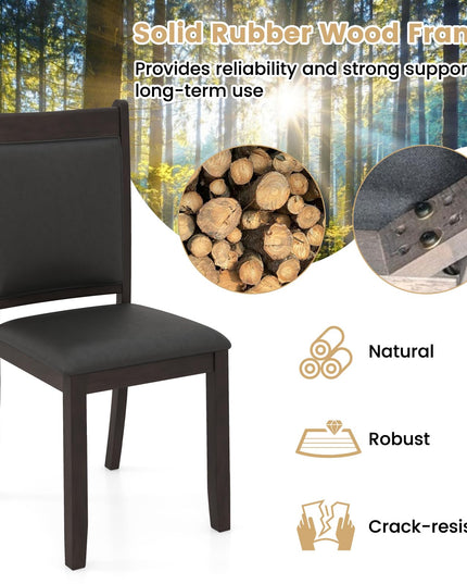 Giantex Wooden Dining Chairs Set, Modern Armless Kitchen Chairs w/Padded Backrest & Seat, Rubber Wood Frame