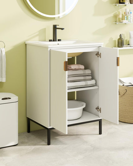 24” Undermount Bathroom Storage Cabinet and Sink Combo Set with 2 Doors