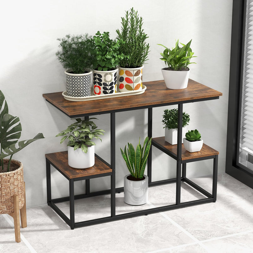 Giantex TV Stand for 50-Inches TVs - Industrial Sofa Table with Open Storage Shelves, 2-Tier Display Rack