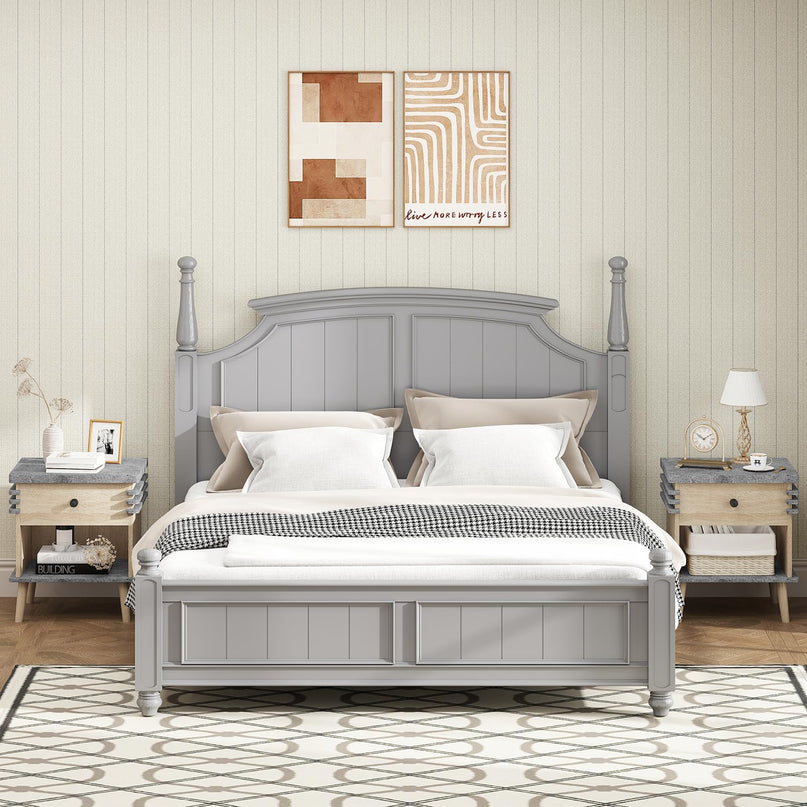 Giantex 3-Tier Modern Nightstand with Faux Marble Surface & Color Blocking Pattern