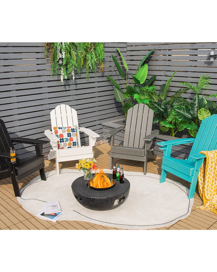 Adirondack Chair Outdoor Folding Chairs, Weather Resistant Patio Chair with Built-in Cup
