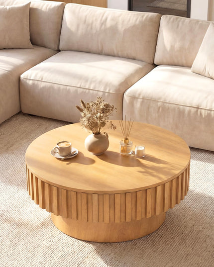 Table basse ronde Giantex avec rangement pour petits espaces de salon
