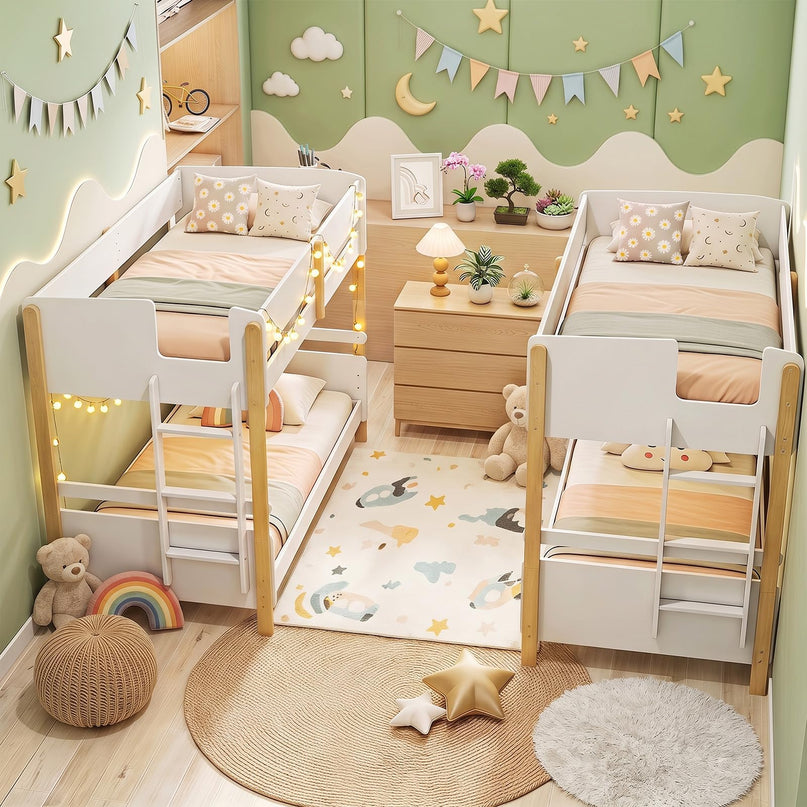 Giantex Twin Over Twin Bunk Bed with Ladder