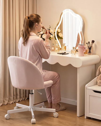 GIANTEX Small Office Chair | Ergonomic Vanity Chair with Low Back (1/2)