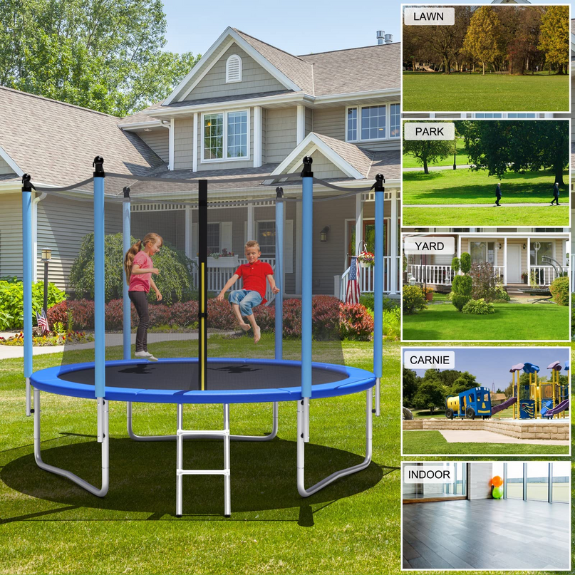 Giantex 8Ft 10Ft 12Ft 14Ft 15Ft 16Ft ASTM Certified Approved Recreational Trampolines