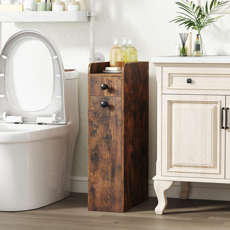 Giantex Slim Bathroom Storage Cabinet Space-Saving Toilet Side Cabinet